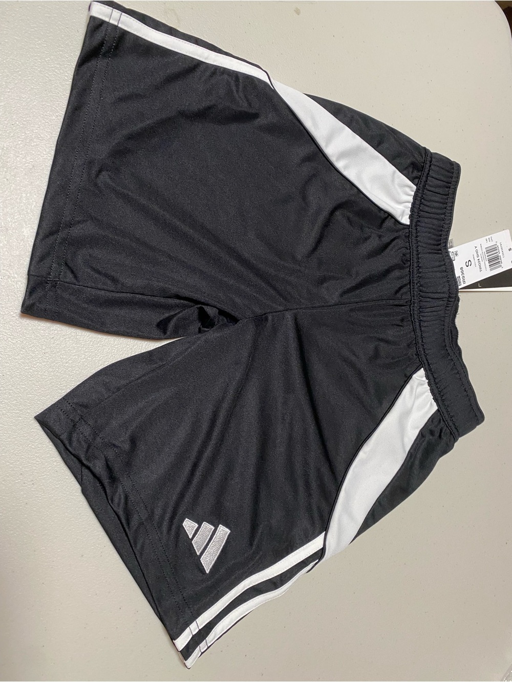 NWT Adidas Kids Black and White Athletic Shorts S